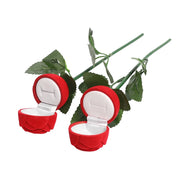 Simulated Rose Ring Box Earring Jewelry Storage Box Wedding Engagement Romantic Gift Decoration Props 3D Red Rose Flower Case